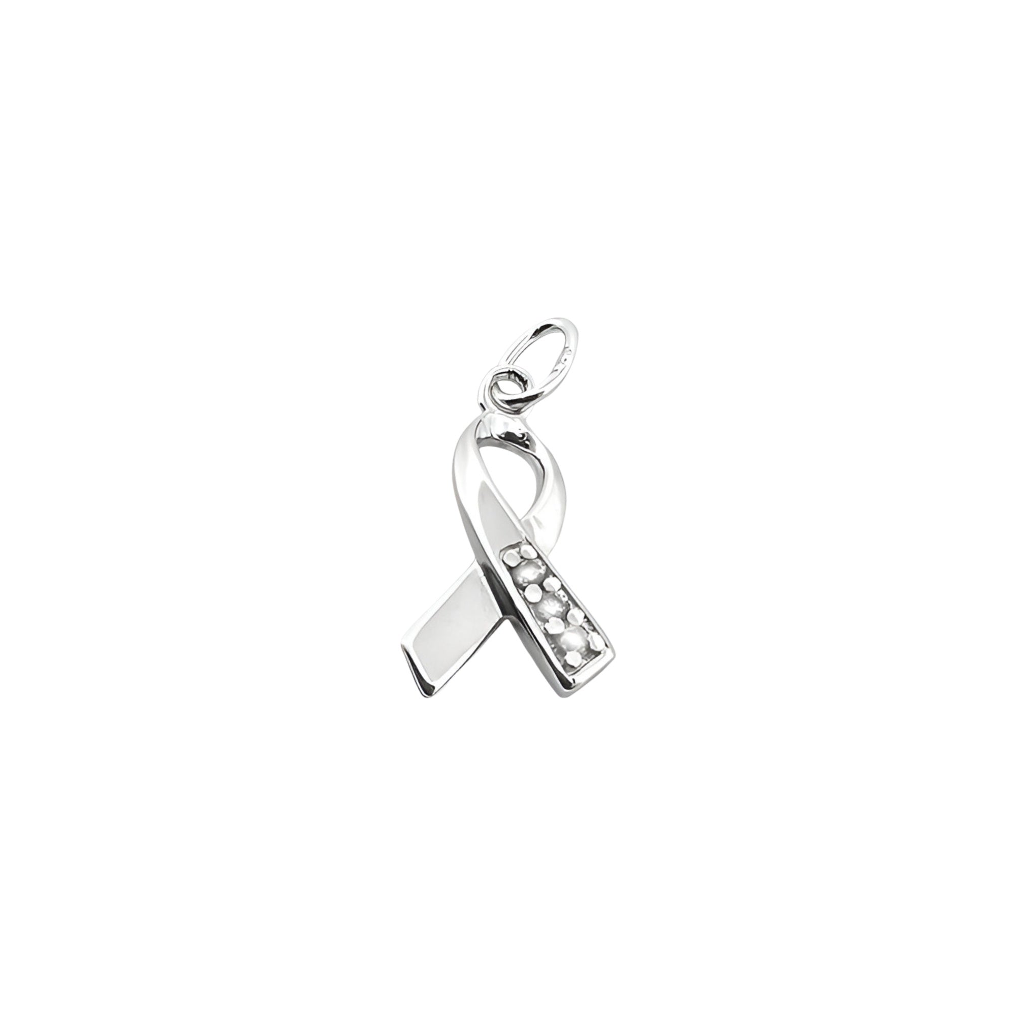 925 Sterling Silver Awareness Ribbon Charm